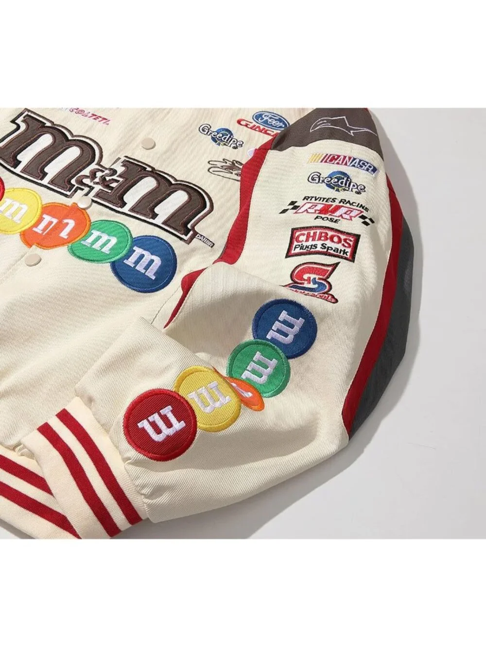 Mens Embroidery Jacket Patchwork Baseball Jackets Varsity Retro Casual Sweatshir